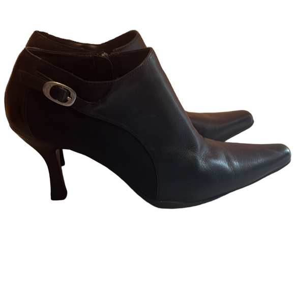 👢 EUC COWBOY BOOTS NINE WEST Women’s leather upper mid heel zip up booties… - Picture 4 of 7